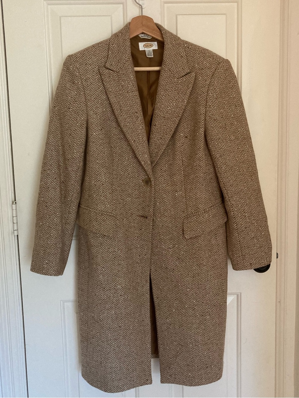90’s 100% wool tweed blazer coat S